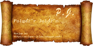 Polgár Jolán névjegykártya